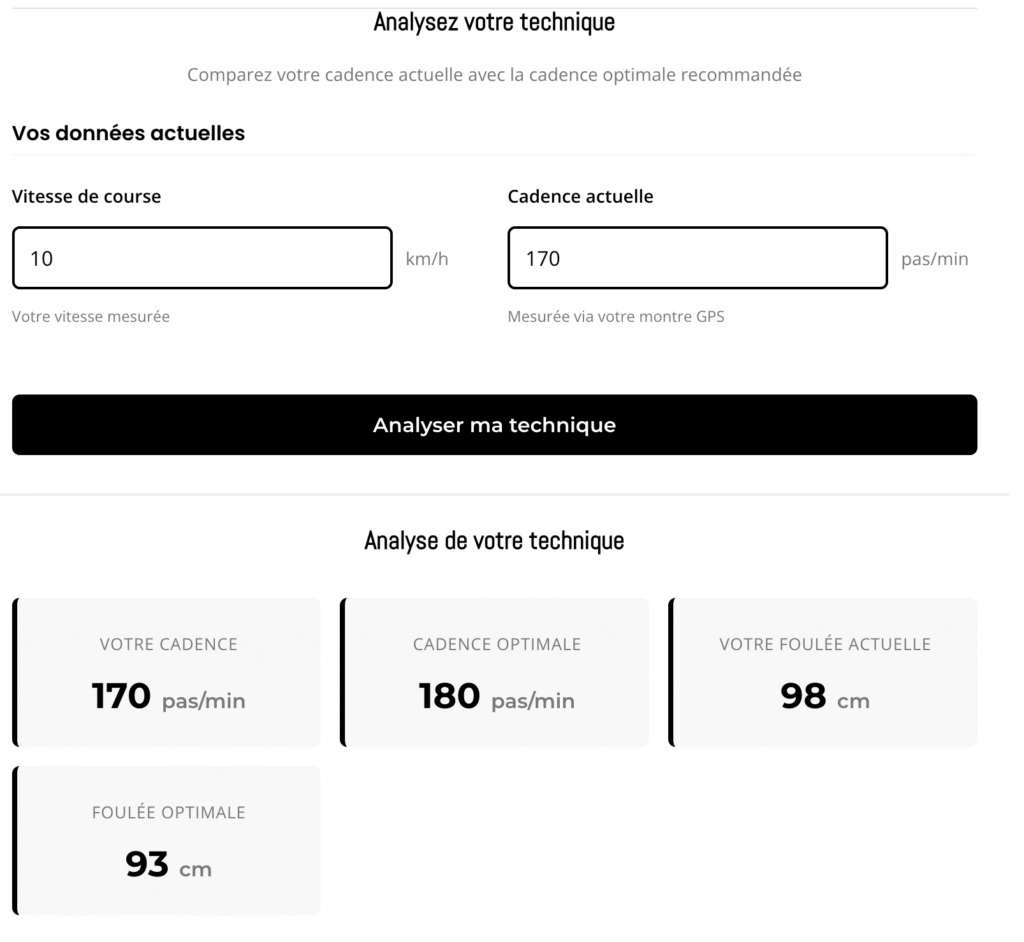 calculateur de cadence de course gratuit